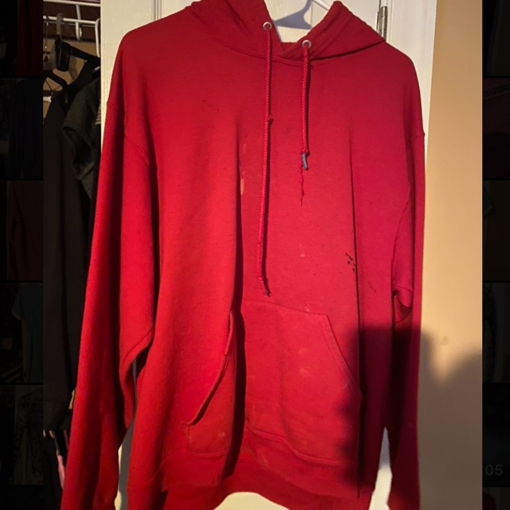 ex boyfriend's red hoodie